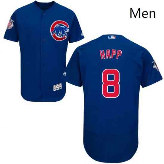 Mens Majestic Chicago Cubs 8 Ian Happ Royal Blue Alternate Flexbase Authentic Collection MLB Jersey